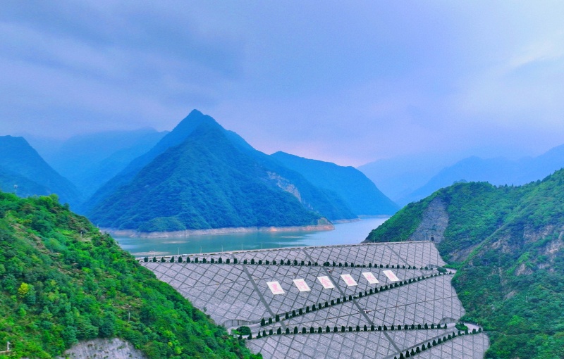 9月9日，采風(fēng)團(tuán)來到位于周至縣的黑河金盆水庫（航拍圖）。劉正良攝